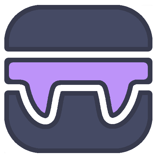 Logo with vampire teeth